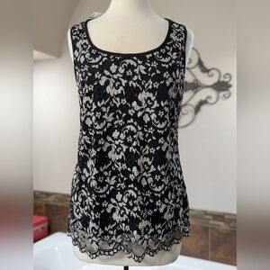 Maurice's Lace Overlay - Sheer Lace Back Tank Top Size Large Blouse